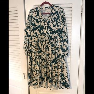 Floral Tiered Shirt Dress